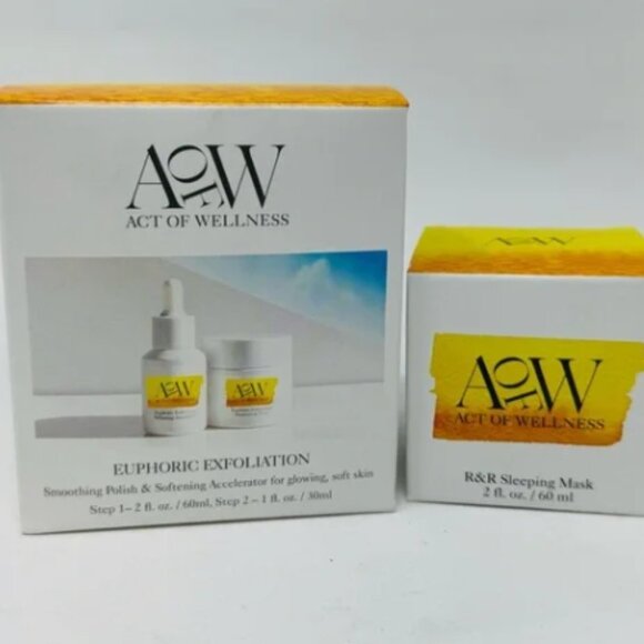Act of Wellness 2-Step Euphoric System Exfoliating Skincare + Sleep Mask Set - Picture 1 of 5